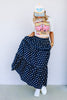 Darcy Polka Dot Navy Midi Skirt