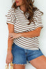 Ines Striped Brown Short Sleeve Tee