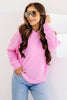 Looking Back Candy Pink Ribbed Hooded Long Sleeve Top