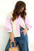 Kept Secret Pink & Yellow Striped 3/4 Sleeve Top