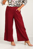 Mina Merlot Wide Leg Pleated Pant