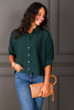Darlene Hunter Green 3/4 Sleeve Blouse