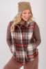 My Show Rust Plaid Sleeveless Button Down Vest