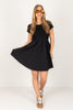 Molly Bracken Black Short Sleeve Mini Dress