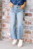 Meg High Rise Front Patch Pocket Wide Leg Jean