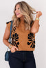 In the Woods Camel Mock Neck Short Sleeve Sweater Top