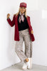At The Office Burgundy Long Sleeve Blazer
