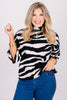 Aria Zebra Short Sleeve Sweater