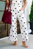 Better Moments Oatmeal Polka Dot Wide Leg Pant