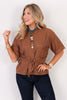 Here Forever Mocha Short Sleeve Top
