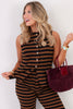 All The Best Mocha Striped Sleeveless Vest