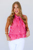 Audrey Red & Pink Striped Sleeveless Top