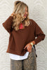 Hideaway Brown Scuba Long Sleeve Pullover