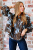Slow Down Slate Brown 3/4 Sleeve Blouse