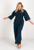 Here She Comes Teal Striped 3/4 Sleeve Blouse
