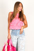 Liana Pink Plaid Sleeveless Top