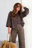 Jessie Polka Dot Brown Long Sleeve Jacket