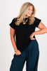 TWT® Josephine Black Short Sleeve Top