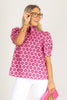 Sweet Side Pink Short Sleeve Blouse