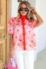 Up To Something Pink Combo Short Sleeve Top