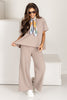 Sandy Days Ash Mocha Short Sleeve Pant Set