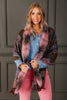 Mitchie's Brown & Pink Beaded Fox Trim Scarf