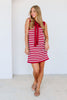 Hit The Court Burgundy Striped Sleeveless Mini Dress