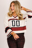 Varsity Style Stone 3/4 Sleeve Sweater