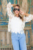 Meadow Bloom White Lace Long Sleeve Top