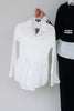 TWT Ruffled Solid White Long Sleeve Layering Piece