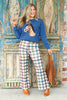 Center Of Attention Antique Multi Gingham Wide Leg Jean