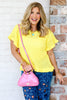 Ophelia Yellow Short Sleeve Sweater