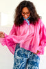 Made In The Sunshine Hot Pink Long Sleeve Blouse