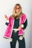 Mitchie's Fuchsia Heart & Animal Print w/Fox Poms Scarf
