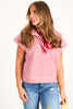 Just The Way Red Gingham Short Sleeve Top