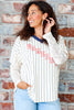 Game Day Lace Layered Ivory Varsity Top