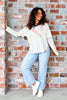 Game Day Lace Layered Ivory Varsity Top