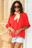 Bianca Tomato Red Short Sleeve Blouse