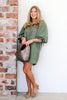 This Is It Olive 3/4 Sleeve Mini Dress