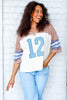 Casual Things Oatmeal Varsity Short Sleeve Tee