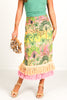 Endless Summer Green Multi Fringe Midi Skirt