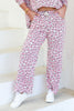 Sadie Grey & Pink Leopard Sweatpants