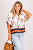 Katherine Ecru Floral Short Sleeve Top