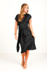 Say The Word Black Waist Tie Sleeveless Midi Dress