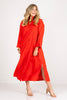 Burning Love Red Long Sleeve Maxi Dress