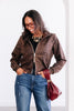 Gabrielle Leopard Brown Long Sleeve Jacket