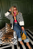 TWT® Checkerboard Black Long Sleeve Cardigan