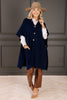 Molly Bracken Navy Blue Short Sleeve Cape