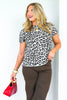 TWT® Janelle Beige Leopard Short Sleeve Top