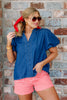 On Your Denim Short Sleeve Top